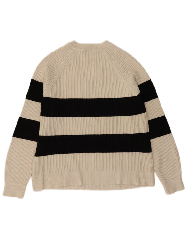 Marks & Spencer Dame sweater med rund hals DK 18 XL Hvidstribet