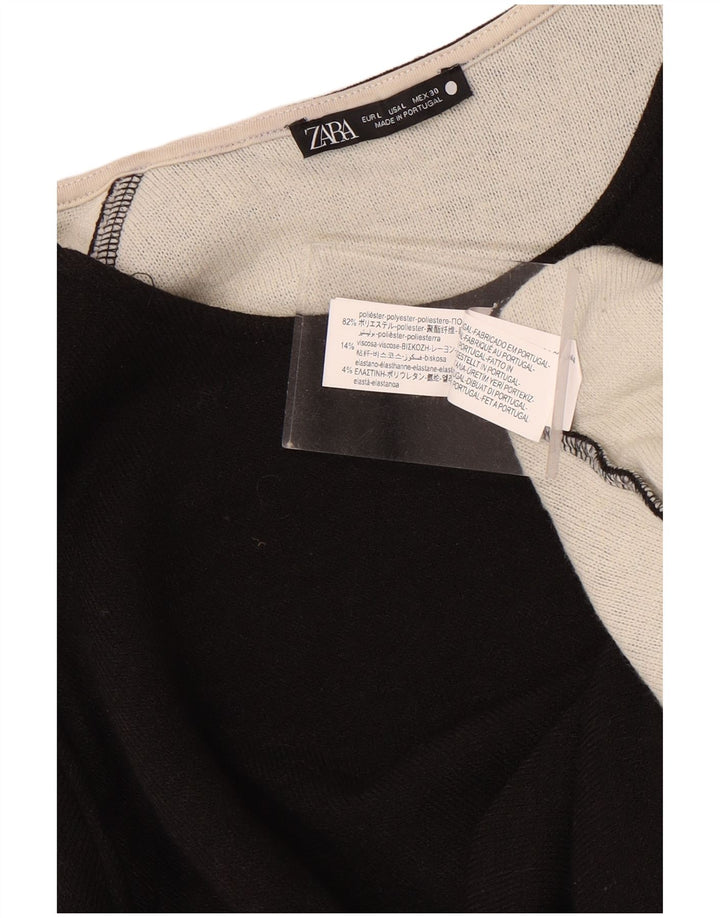 Zara Womens Oversized Sweatshirt Jumper UK 16 Large Black Polyester