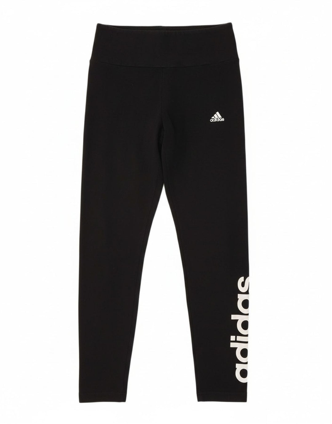 ADIDAS Womens Graphic Leggings UK 12/14 Medium  Black Cotton