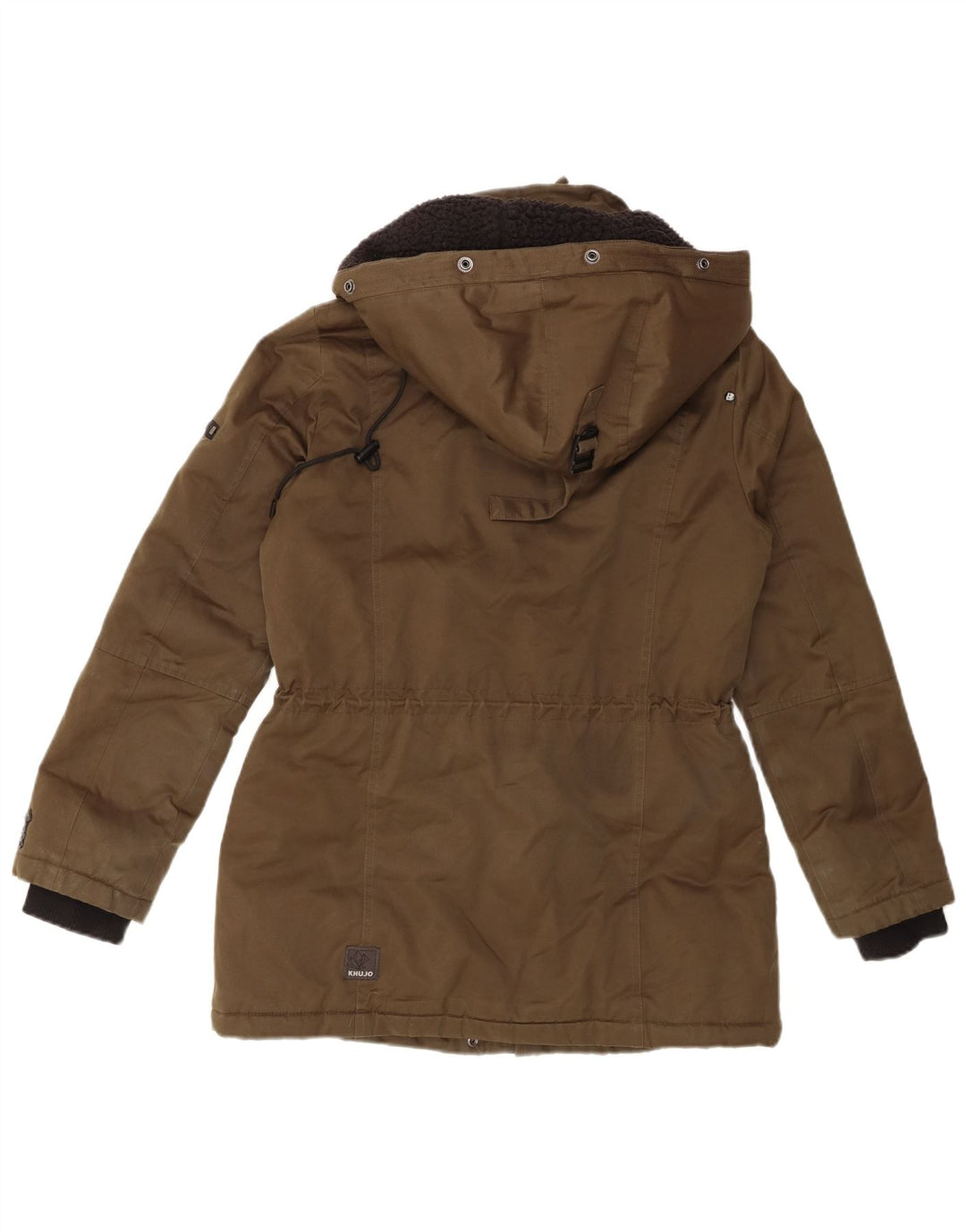 KHUJO Vindjakke med hætte til kvinder UK 14 Medium Khaki Bomuld