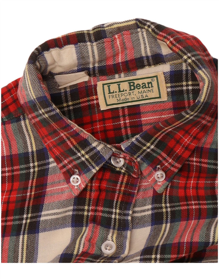 L.L.BEAN Flanelskjorte til kvinder UK 16 Stor rød ternet