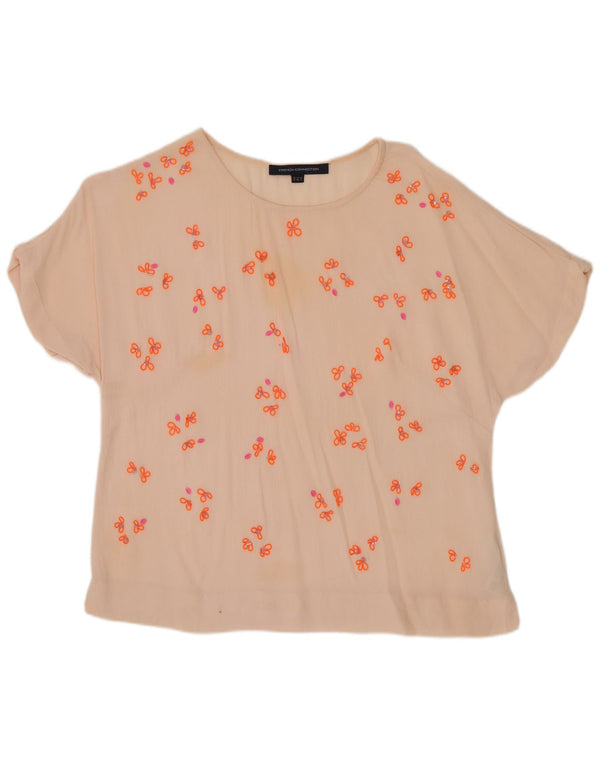 French Connection Damebluse Top UK 8 Small Pink Floral Viscose