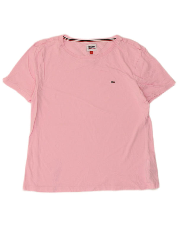 Tommy Hilfiger Dame T-Shirt Top UK 10 Lille Pink Bomuld