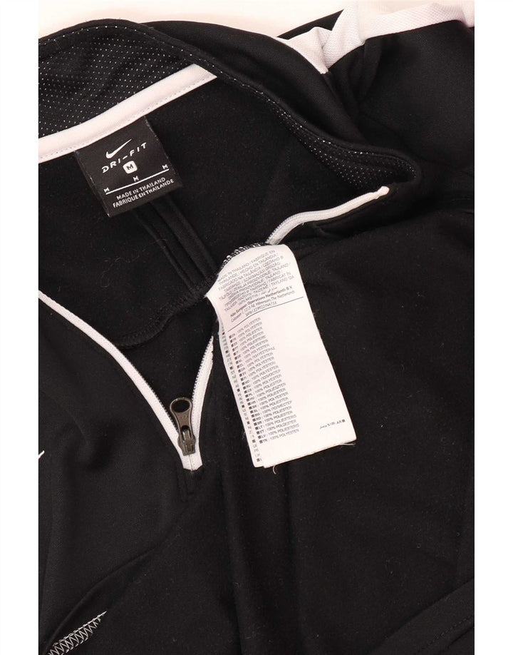 Nike Herre Dri Fit Pullover med lynlås-hals Træningsdragt Top Medium Sort Colourblock