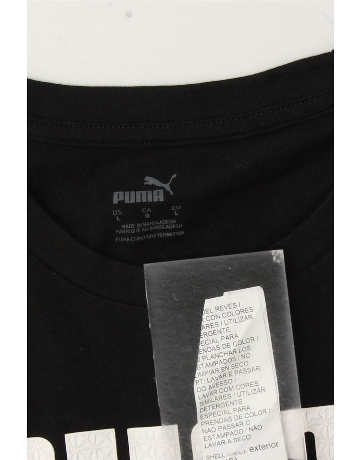 PUMA Grafisk T-shirt top til mænd, stor sort bomuld