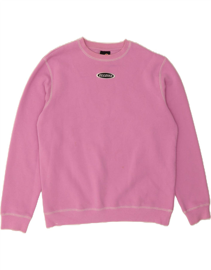 ELLESSE Womens Oversized Sweatshirt Jumper UK 10 Small Pink Cotton Vintage Ellesse and Second-Hand Ellesse from Messina Hembry 