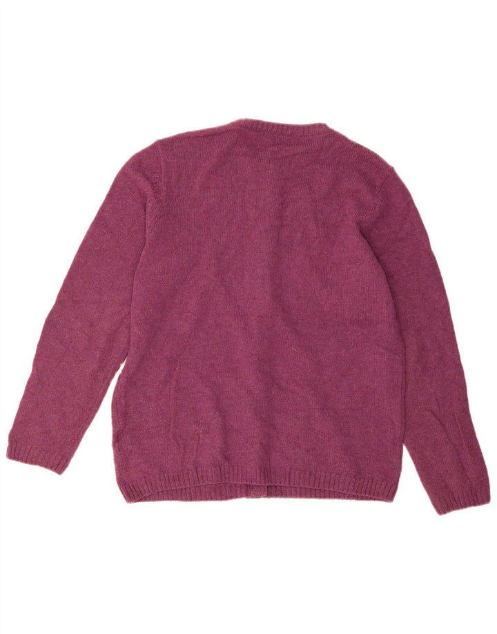 Marks & Spencer Dame Cardigan Sweater UK 12 Medium Lilla Akryl