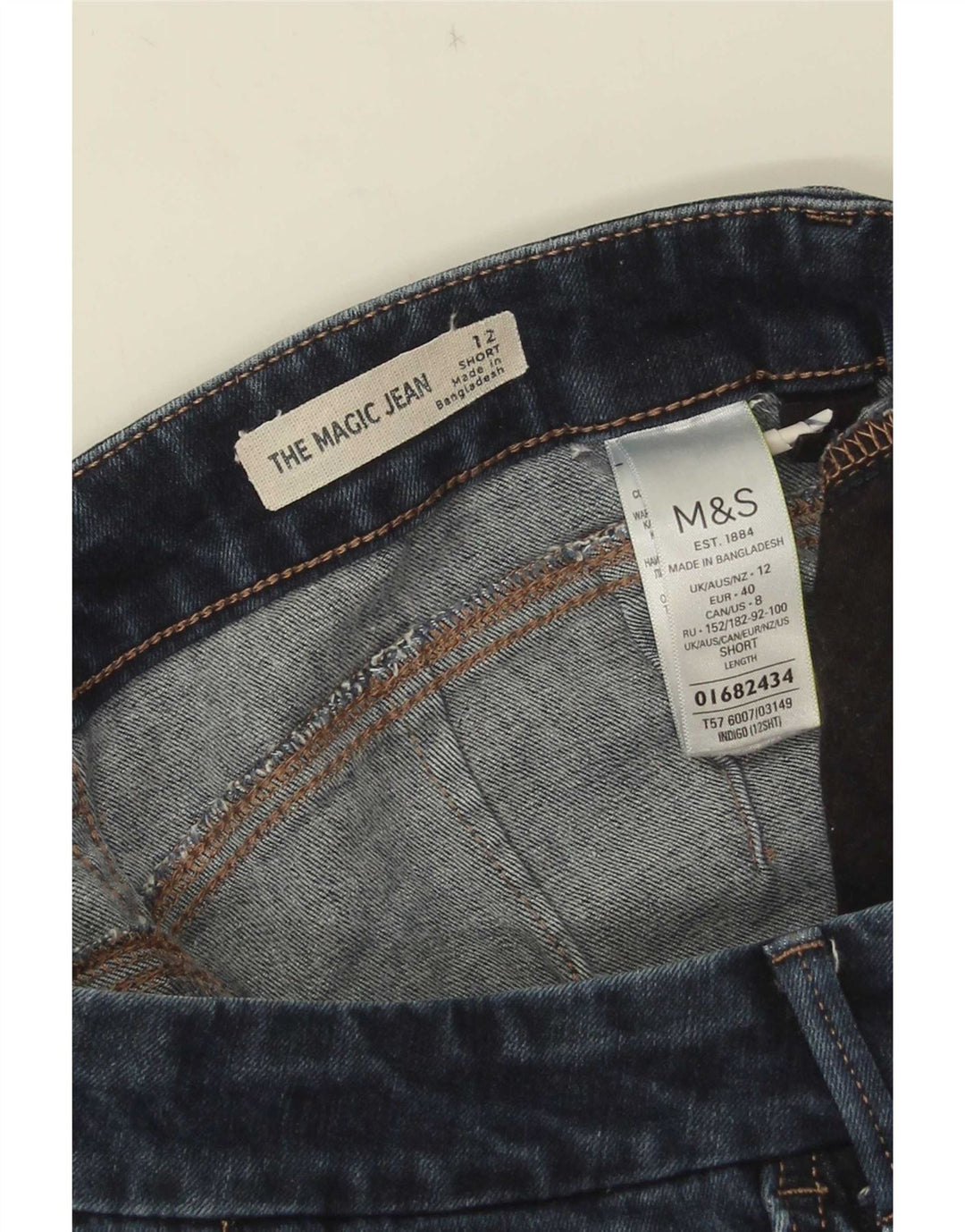 Marks & Spencer Dame Flared Jeans UK 12 Medium W28 L27 Navy Blue Bomuld