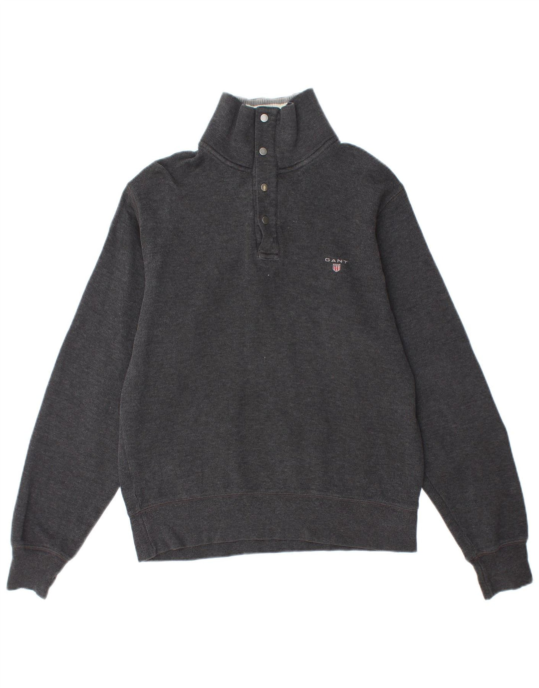 GANT Sweater med lynlås til mænd, lille grå bomuld