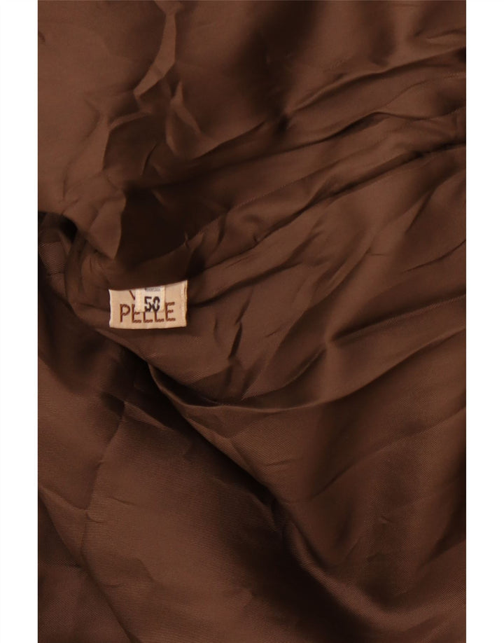 VINTAGE Læderjakke til mænd IT 50 Stor brunt læder