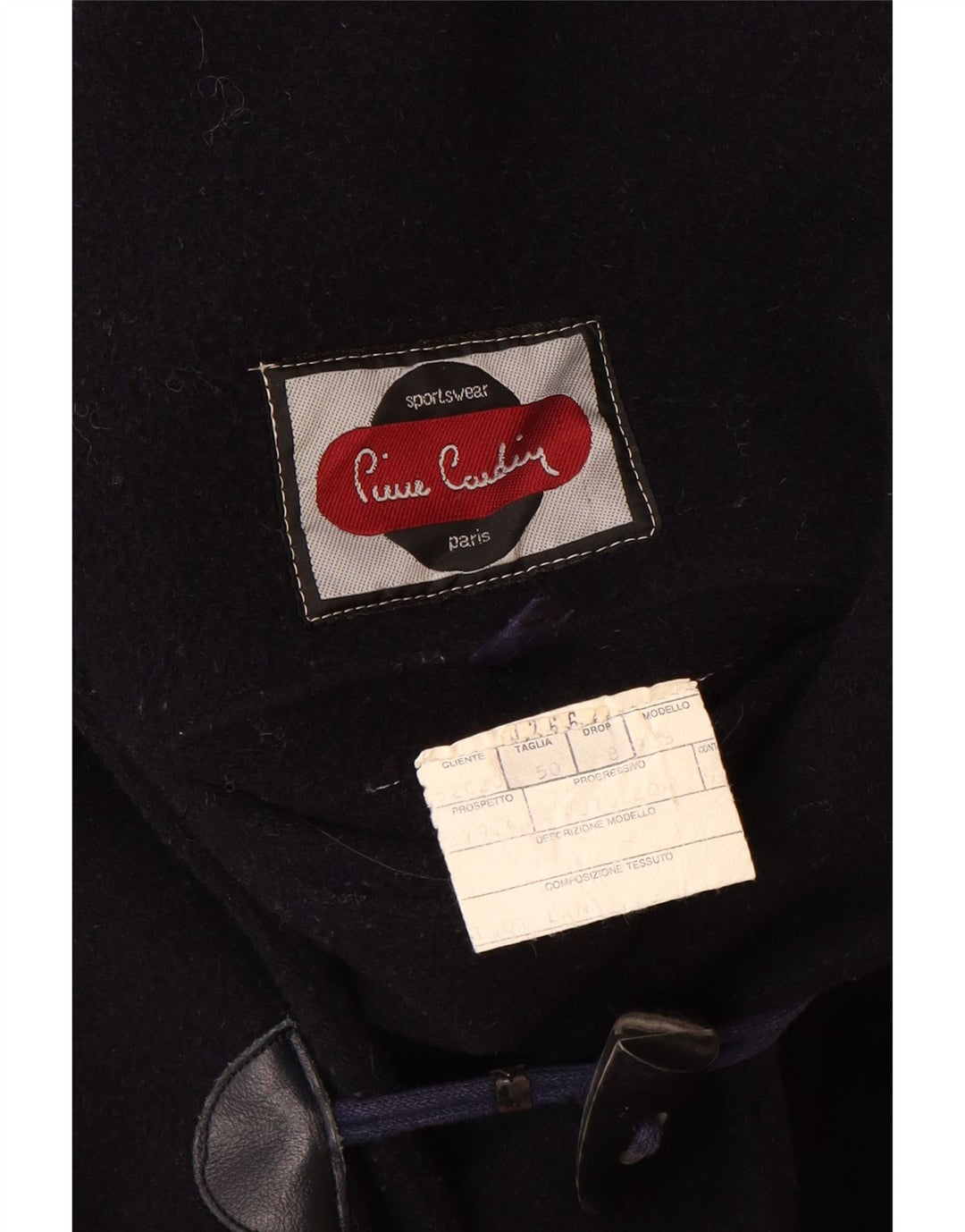 Pierre Cardin Herre Hooded Duffle Coat IT 50 Large Navy Blue Uld
