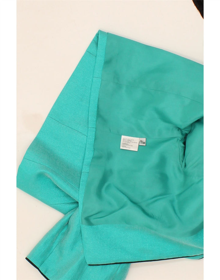 VINTAGE Womens 2 Piece Set UK 12 Medium Turquoise Colourblock Viscose Vintage Vintage and Second-Hand Vintage from Messina Hembry 