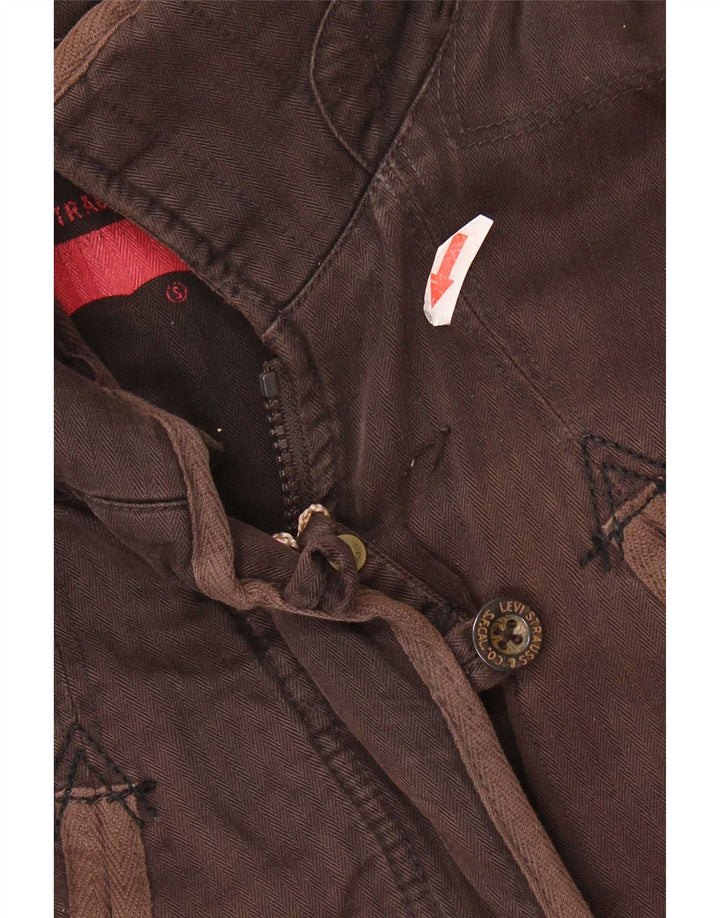Levi's Dame Windbreaker Jacket UK 10 Lille brun sildeben