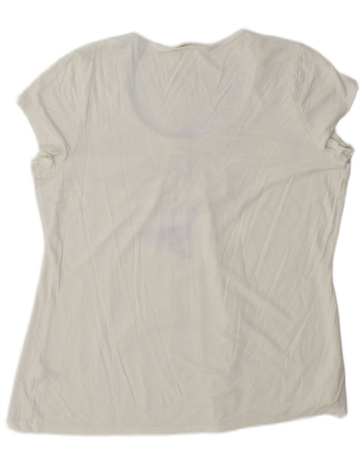 Marks & Spencer T-shirt top til kvinder DK 16 Stor hvid viskose