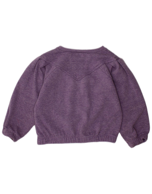 Benetton Girls Sweatshirt Jumper 2-3 år Lilla Flecked Polyester