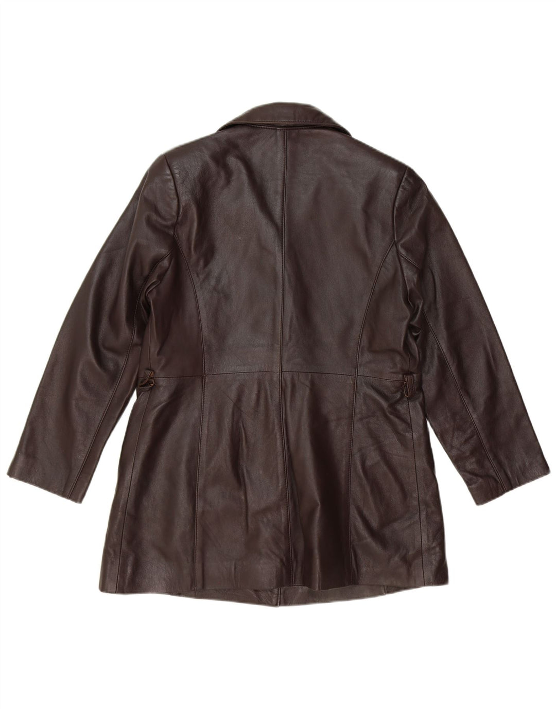 VINTAGE Womens Leather Jacket UK 14 Large Brown Leather