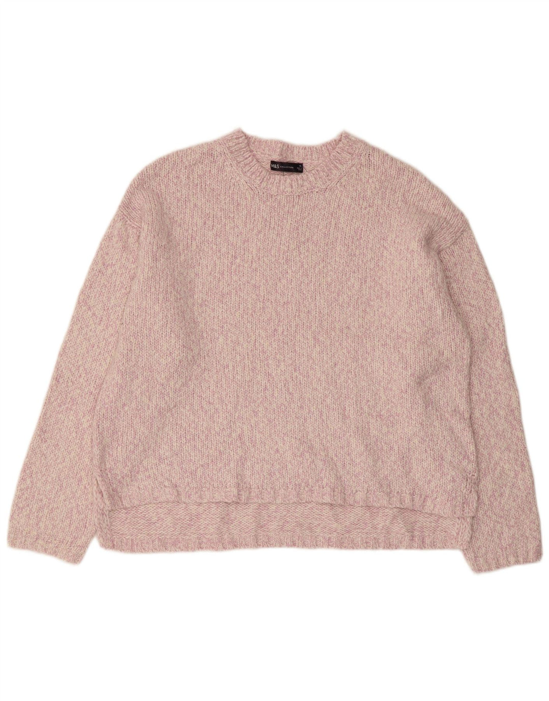 MARKS & SPENCER Dame sweater med rund hals, UK 18 XL Pink Flecked