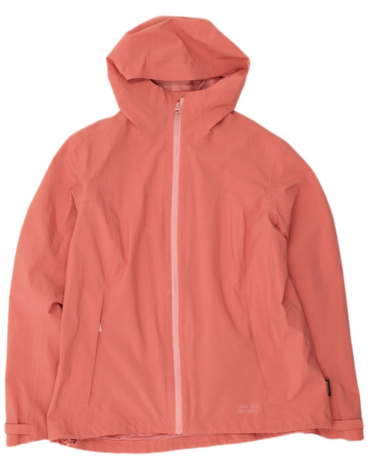 Jack Wolfskin Dame Hætte Regnjakke UK 18 XL Pink Polyester