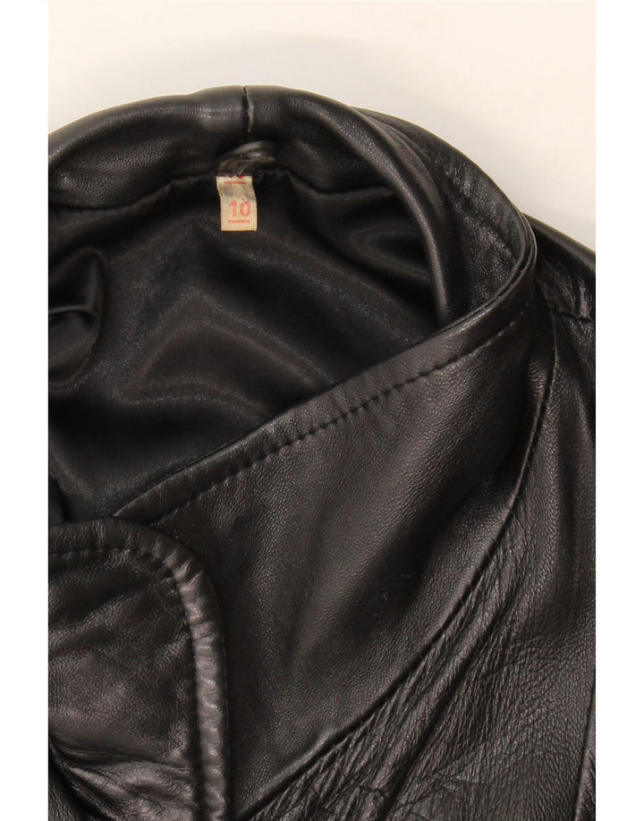 VINTAGE Womens Leather Coat US 10 Large Black Leather Vintage Vintage and Second-Hand Vintage from Messina Hembry 