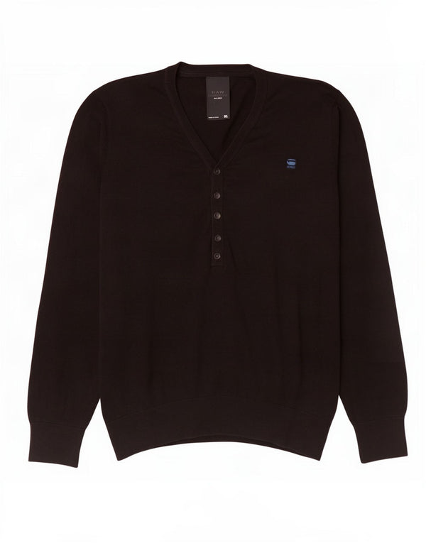 G-Star Herre V-hals sweater XL sort bomuld