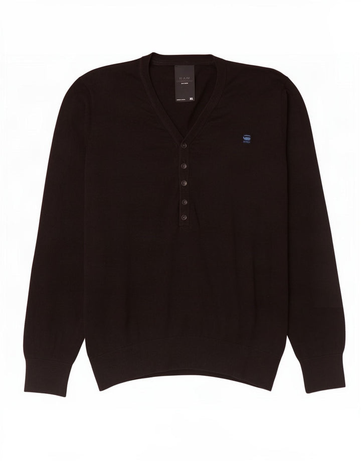 G-Star Herre V-hals sweater XL sort bomuld