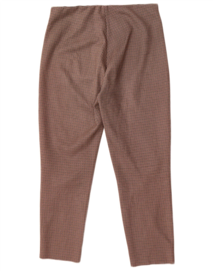 Zara Dame Slim Cropped Trousers XL W32 L26 Beige Houndstooth