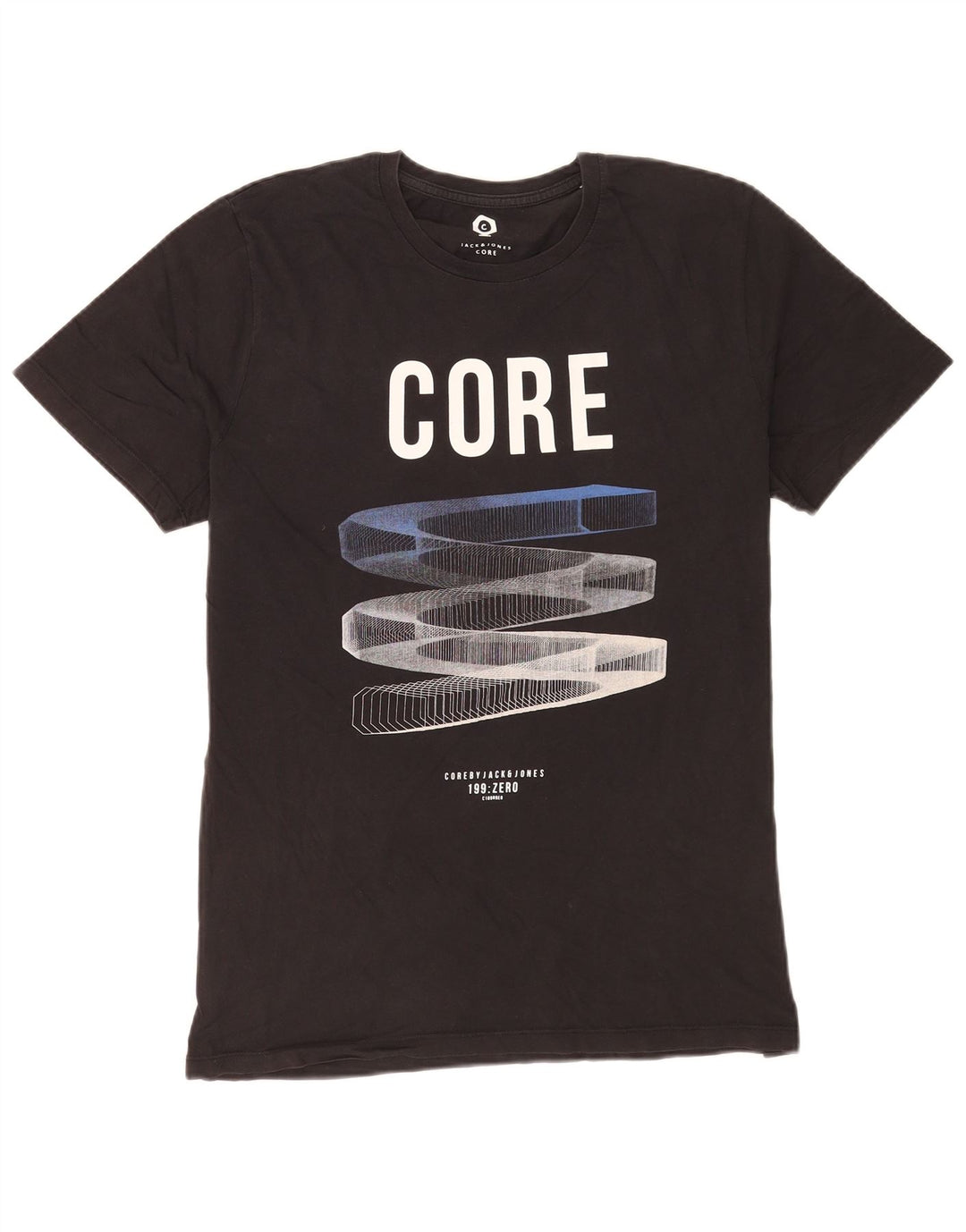 Jack & Jones Herre grafisk T-shirt Top Stor sort bomuld