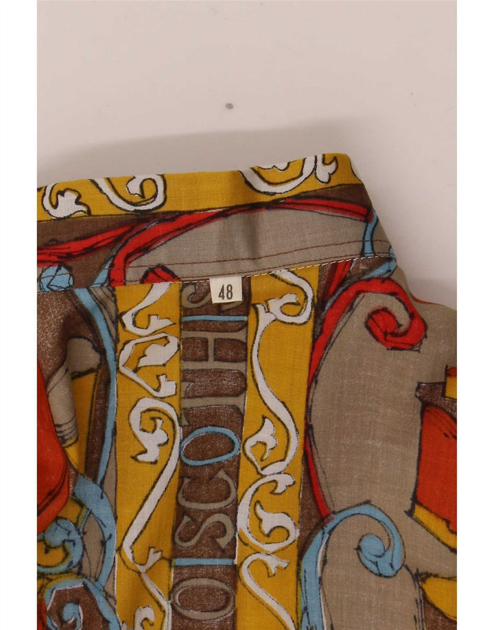 Vintage kvinders abstrakt mønster skjorte bluse IT 48 XL Flerfarvet