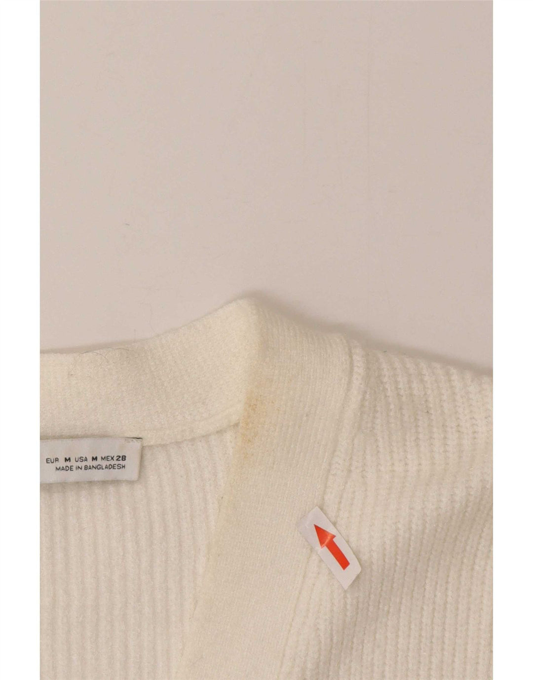 Zara Dame Cardigan Sweater UK 12 Medium White Viscose