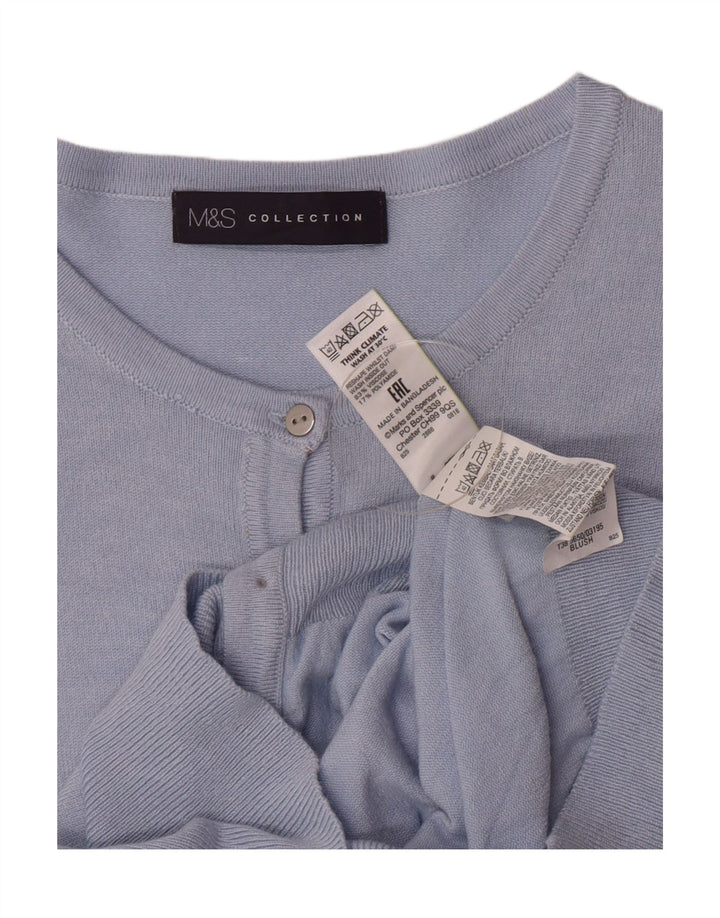 Marks & Spencer dame cardigan sweater UK 14 Medium Blue Viscose