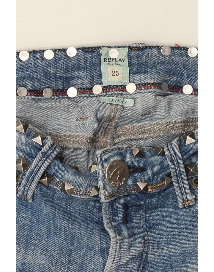REPLAY Womens Skinny Jeans W25 L30 Blue Vintage Replay and Second-Hand Replay from Messina Hembry 