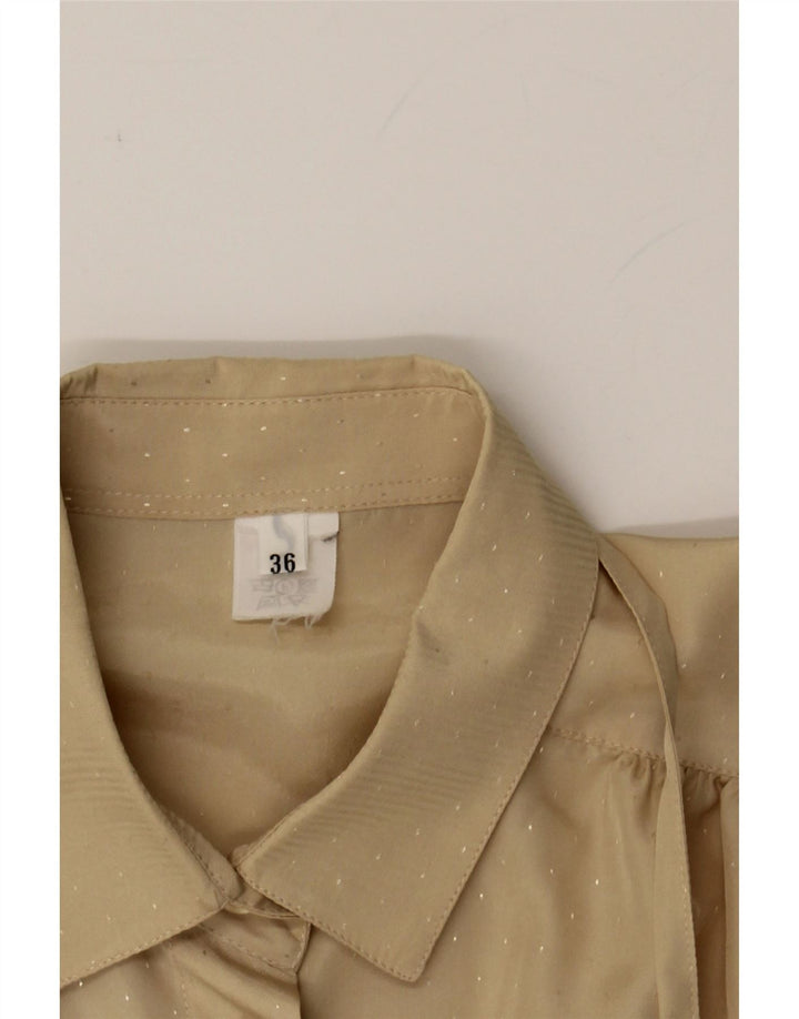 VINTAGE Womens Shirt Blouse EU 36 Small Beige Vintage Vintage and Second-Hand Vintage from Messina Hembry 