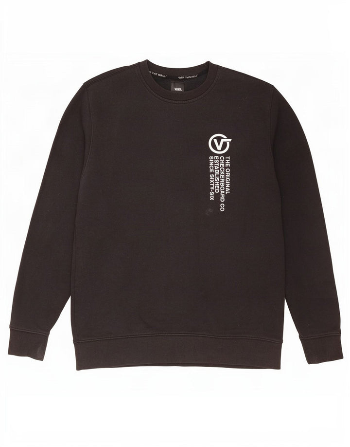 Vans Herre Grafisk Sweatshirt Jumper Medium Sort Bomuld