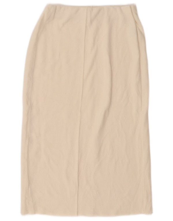 ZARA Midi lige nederdel Small W26 Off White polyester