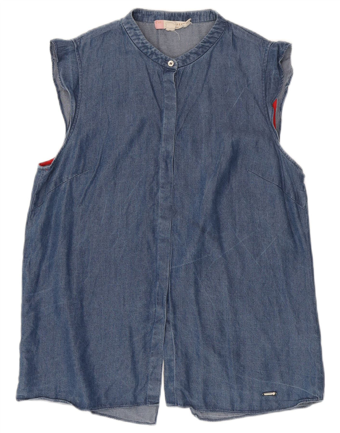 Ted Baker Dame Loose Fit Ærmeløs denimskjorte str. 2 Small Blue Lyocell