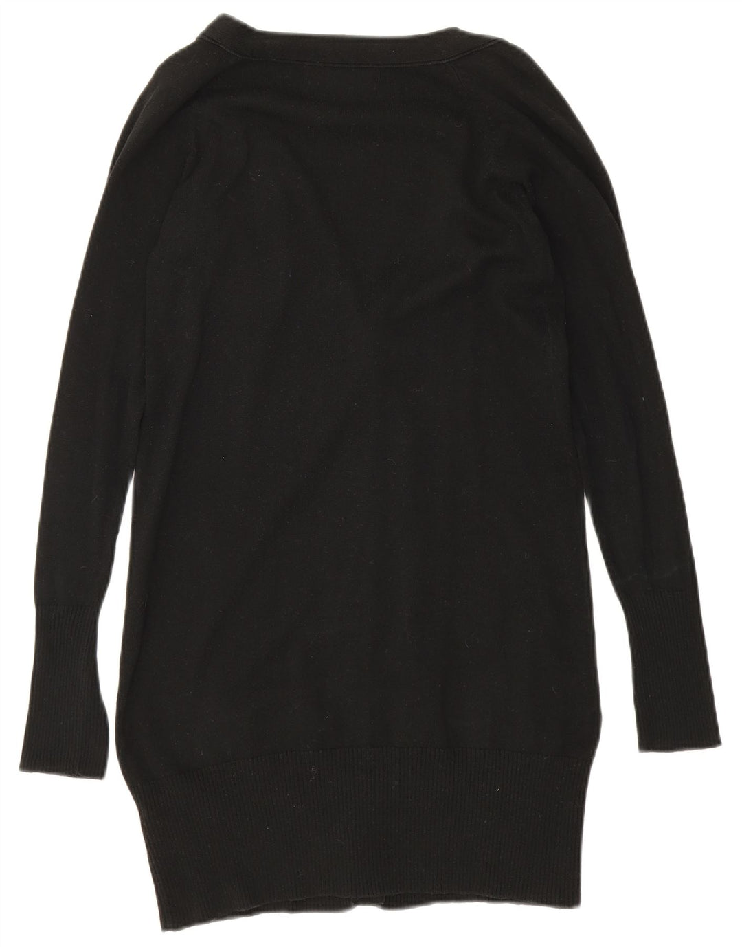 Zara Womens Longline Cardigan Sweater UK 12 Medium Black Bomuld