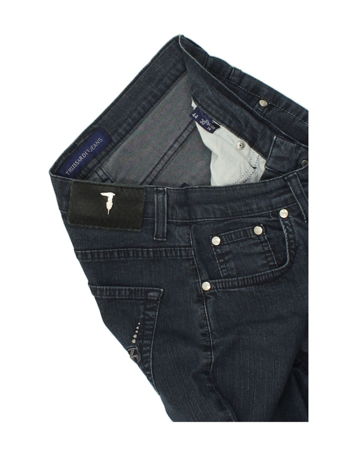 TRUSSARDI JEANS Womens Straight Jeans W28 L24 Navy Blue Vintage Trussardi Jeans and Second-Hand Trussardi Jeans from Messina Hembry 