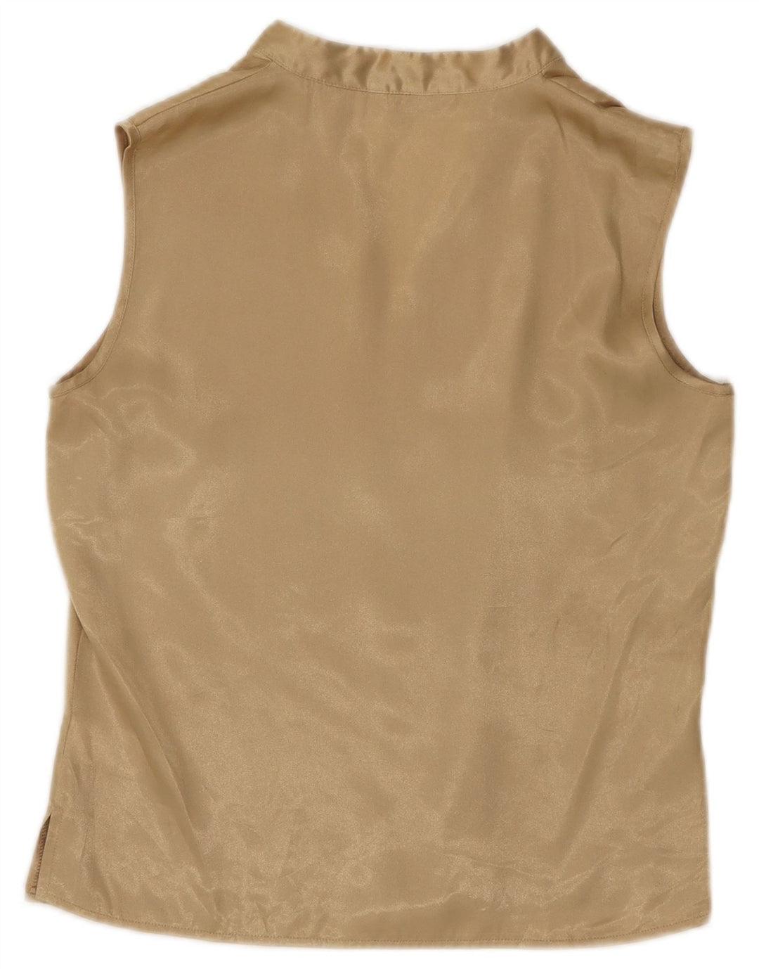 Marks & Spencer Dame ærmeløs bluse Top UK 10 Small Gold Polyester