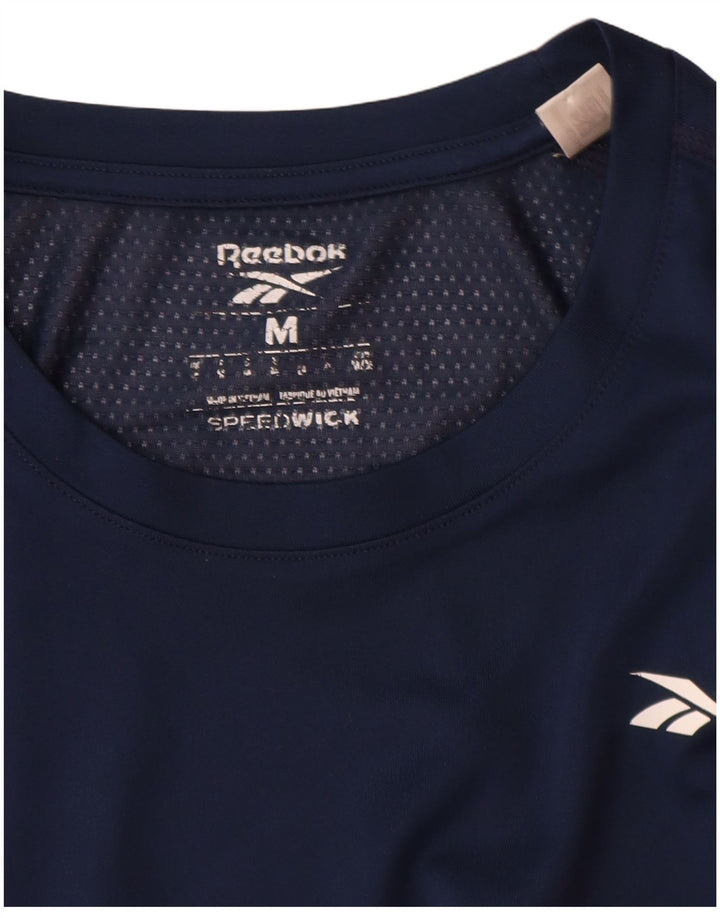 Reebok Herre Speedwick T-Shirt Top Medium Navyblå Polyester