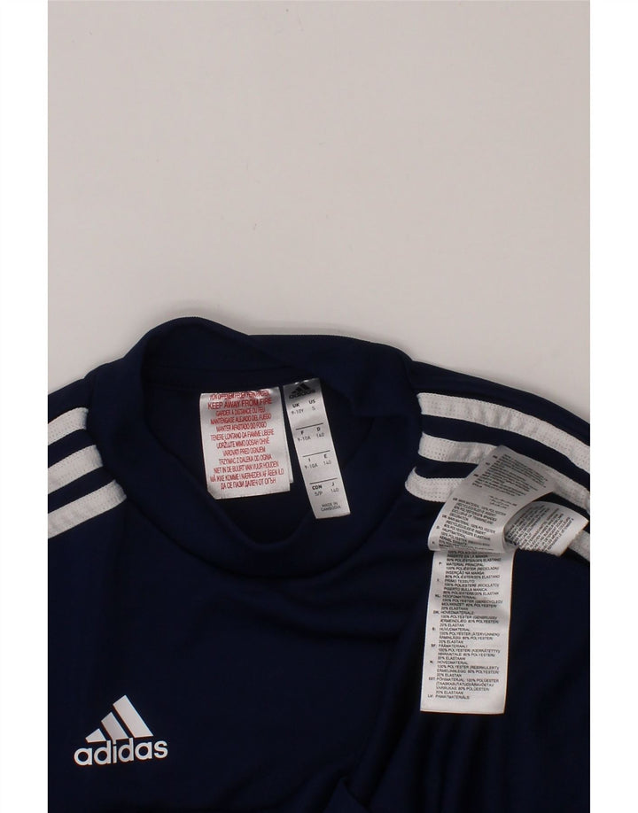 ADIDAS Boys Aeroready Pullover Tracksuit Top 9-10 Years Navy Blue Vintage Adidas and Second-Hand Adidas from Messina Hembry 