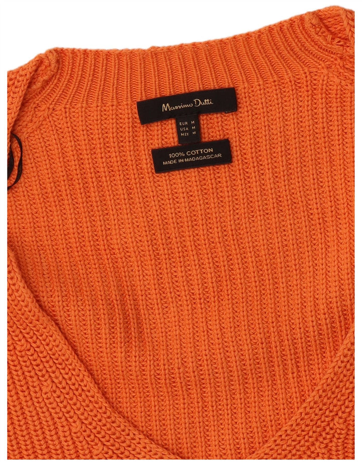 Massimo Dutti Dame Oversized Vest Tank Top UK 14 Medium Orange Bomuld