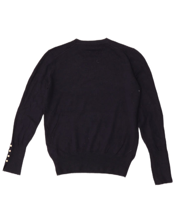 Zara Dame sweater med rund hals DK 12 Medium Navy Blue Viscose