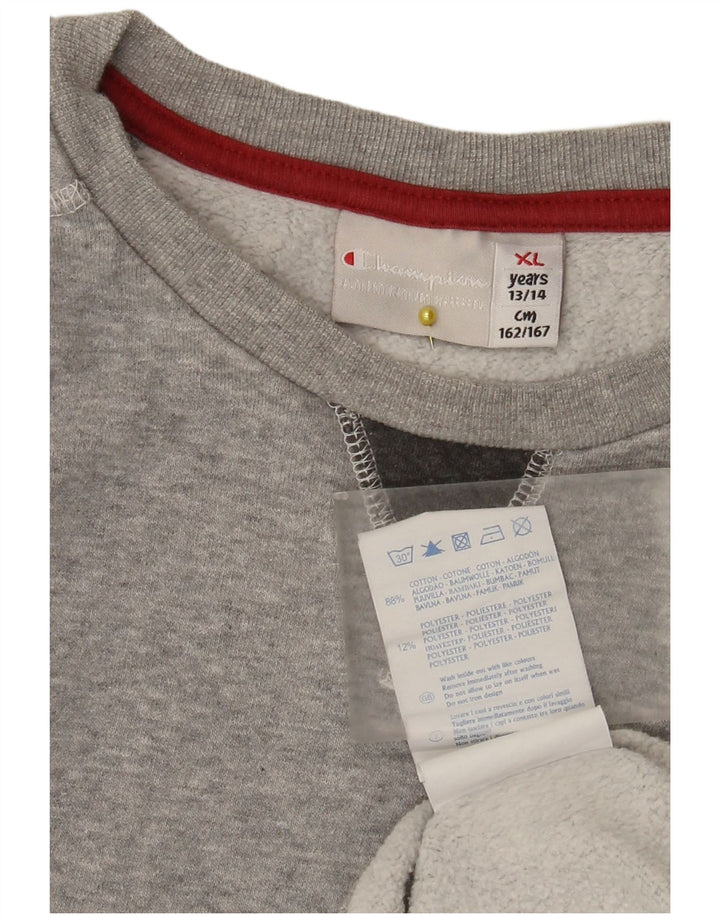 Champion Boys Brooklyn Sweatshirt Jumper 13-14 år XL Grå Flecked