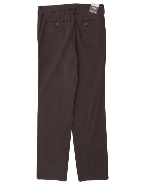 MARKS & SPENCER Herre Regular Fit Straight Chino Bukser W32 L33 Sort