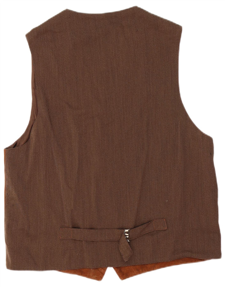 Mabrun Herre ruskindsvest IT 56 XL Brunt læder
