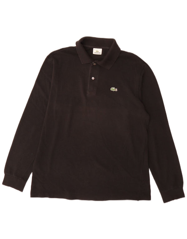 Lacoste Herre langærmet Regular Fit Polo Shirt Størrelse 4 Medium Sort Bomuld