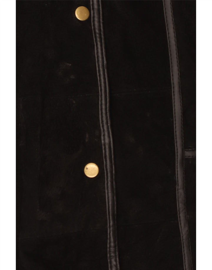 Neuville Dame Ruskindsjakke UK 26/28 5XL Sort Læder