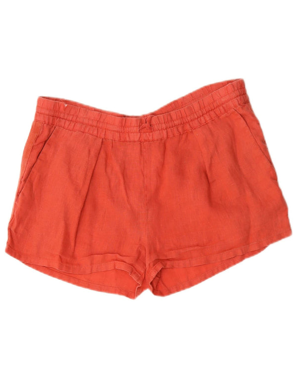 Zara Casual Shorts til kvinder Small W32 Rødt hør