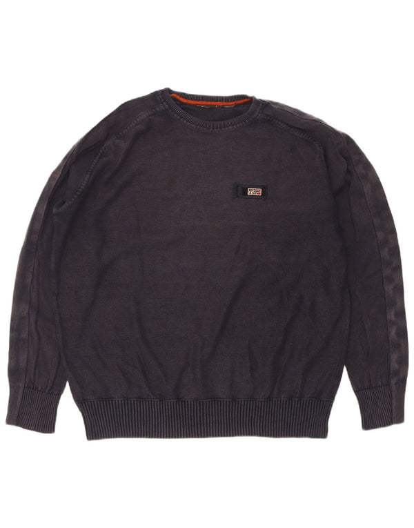 Napapijri Mens Crew Neck Jumper Sweater XL Navy Blue
