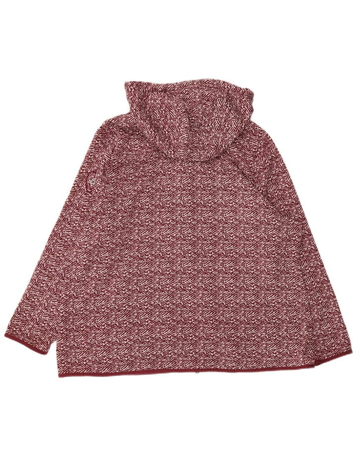 COLLECTION Womens Zip Hoodie Sweater UK 24 4XL  Red Herringbone Polyester